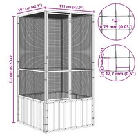 Vogelkooi 111x107x211,5 cm gegalvaniseerd staal antracietkleur 6