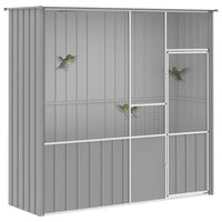 Vogelkooi 215x78x200 cm gegalvaniseerd staal grijs 5