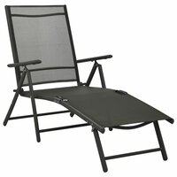 3-delige Loungeset textileen en aluminium zwart 3