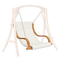 Schommelstoel zonder schommelframe met kussen gebogen hout 3