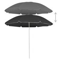 Parasol met stalen paal 180 cm antracietkleurig 2