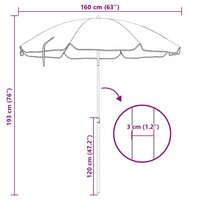 Parasol met stalen paal 180 cm antracietkleurig 5