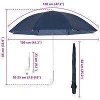 Parasol met klem 2 pcs Marineblauw &Oslash; 105 x 86 cm 170T polyester 10