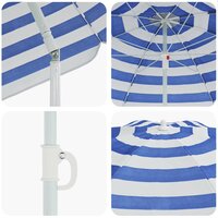 Strandparasol Blauw en Wit 206 x 206 x 212 cm 5