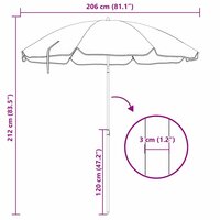 Strandparasol Blauw en Wit 206 x 206 x 212 cm 8