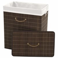 Wasmand rechthoekig bamboe donkerbruin 2