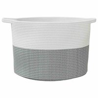 Wasmand &Oslash; 55x36 cm katoen grijs en wit 4