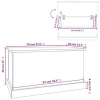 Opbergbox Wit 70x40x38 cm Bewerkt Hout 10