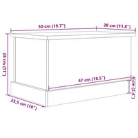 Opbergbox 30x50x28 cm bewerkt hout oud houtkleurig 12