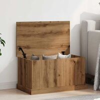 Opbergbox 70x40x38 cm bewerkt hout artisanaal eikenkleurig 4