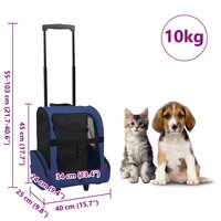 Huisdierentrolley inklapbaar blauw 8