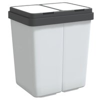 Vuilnisbak dubbel 2x25 L wit 2