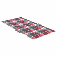 Tuinstoelkussens 2 st 100x50x3 cm oxford stof ruitpatroon rood 5
