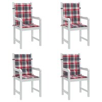 Tuinstoelkussens 4 st 100x50x3 cm oxford stof ruitpatroon rood 8