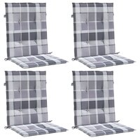 Tuinstoelkussens 4 st 100x50x3 cm oxford stof ruitpatroon grijs 3