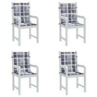 Tuinstoelkussens 4 st 100x50x3 cm oxford stof ruitpatroon grijs 8