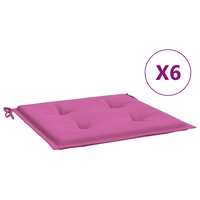 Tuinstoelkussens 6 st 50x50x4 cm stof roze 2