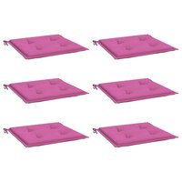 Tuinstoelkussens 6 st 50x50x4 cm stof roze 3