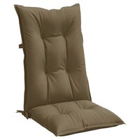 Stoelkussens 2 st hoge rug 120x50x7 cm stof gem&ecirc;leerd taupe 5