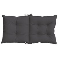 Stoelkussens 2 st lage rug 100x50x7 cm stof gem&ecirc;leerd antraciet 7