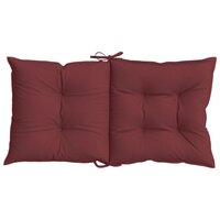 Stoelkussens 2 st lage rug 100x50x7 cm stof gem&ecirc;leerd wijnrood 7