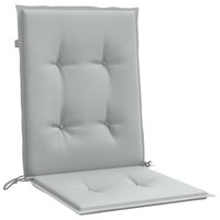 Stoelkussens 2 st lage rug 100x50x4 cm stof lichtgrijs 5