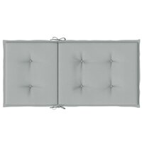 Stoelkussens 2 st lage rug 100x50x4 cm stof lichtgrijs 7