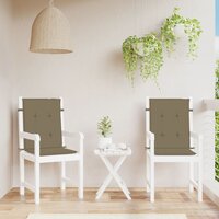 Stoelkussens 2 st lage rug 100x50x4 cm stof gem&ecirc;leerd taupe 3
