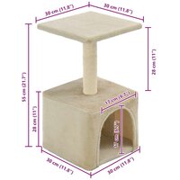 Kattenkrabpaal met sisal krabpaal 55 cm beige 7