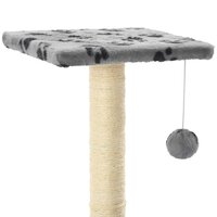 Kattenkrabpaal met sisal krabpalen 65 cm pootafdrukken grijs  4