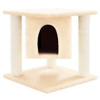 Kattenmeubel met sisal krabpalen 37 cm cr&egrave;mekleurig 3