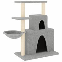 Kattenmeubel met sisal krabpalen 83 cm lichtgrijs 2