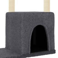 Kattenmeubel met sisal krabpalen 97,5 cm donkergrijs 6