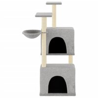 Kattenmeubel met sisal krabpalen 122 cm lichtgrijs 3