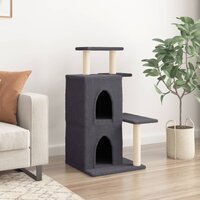 Kattenmeubel met sisal krabpalen 97 cm donkergrijs 3