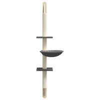 Kattenmeubel wandgemonteerd met krabpaal 142,5 cm donkergrijs 4