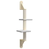 Kattenmeubel wandgemonteerd met krabpaal 108 cm lichtgrijs 2
