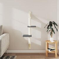 Kattenmeubel wandgemonteerd met krabpaal 108 cm donkergrijs 3