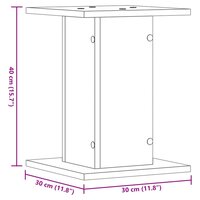Plantenstandaards 2 st 30x30x40 cm bewerkt hout betongrijs 10