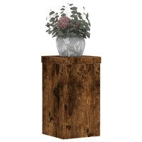 Plantenstandaards 2 st 10x10x18 cm bewerkt hout gerookt eiken 8