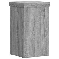 Plantenstandaards 2 st 10x10x18 cm bewerkt hout grijs sonoma 3