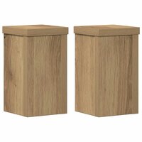 Plantenstandaards 2 st 10x10x18 cm hout artisanaal eiken 2