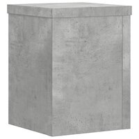 Plantenstandaards 2 st 15x15x20 cm bewerkt hout betongrijs 3