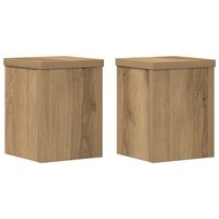 Plantenstandaards 2 st 15x15x20 cm hout artisanaal eiken 2