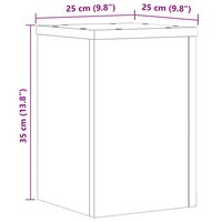 Plantenstandaards 2 st 25x25x35 cm bewerkt hout gerookt eiken 10