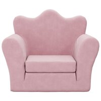 Kinderslaapbank zacht pluche roze 3