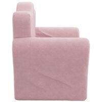 Kinderslaapbank zacht pluche roze 5