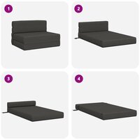 Vouwbare Sofa Bed Matras Donkergrijs 70 x 80 x 60 cm Stof 6