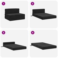 Vouwbare Sofa Bed Matras Zwart 70 x 80 x 60 cm Stof 6