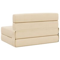 Vouwbare Sofa Bed Matras Cr&egrave;mekleurig 70 x 80 x 60 cm Stof 4